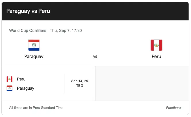 Perú vs Paraguay, DoradoBet, Eliminatorias Mundial 2026
