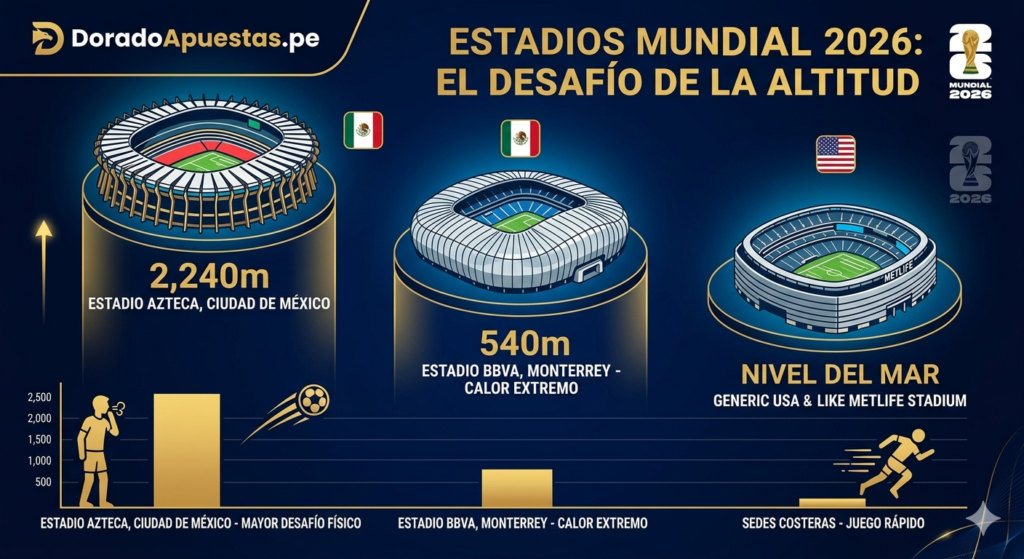 Estadios Mundial 2026: Altura