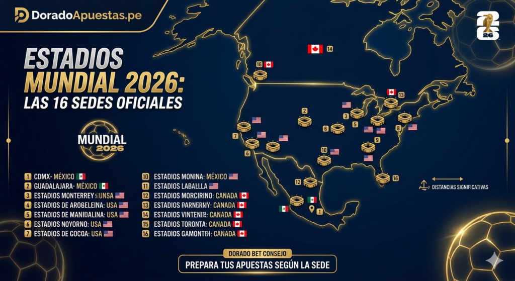 Estadios Mundial 2026: Lista resumida de Sedes
